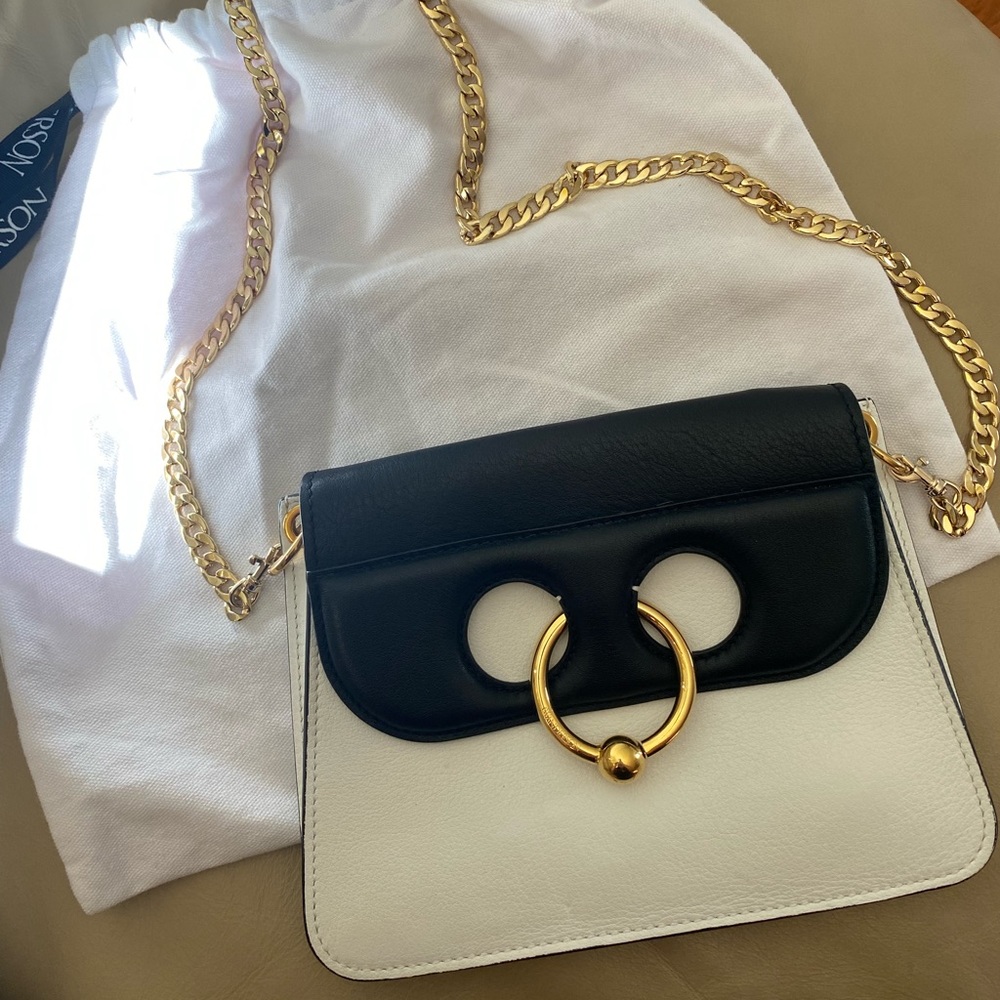 JW Anderson White and Black Mini Pierce Crossbody